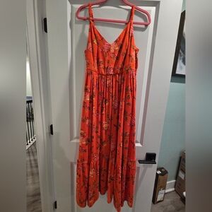 Torrid Floral Orange Maxi Dress